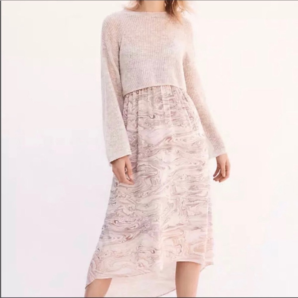 ANTHROPOLOGIE sleeping on Snow Marbled Sweater Dress Set